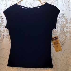 STAR CCC Black stretch velvet top. Size Small  NWT